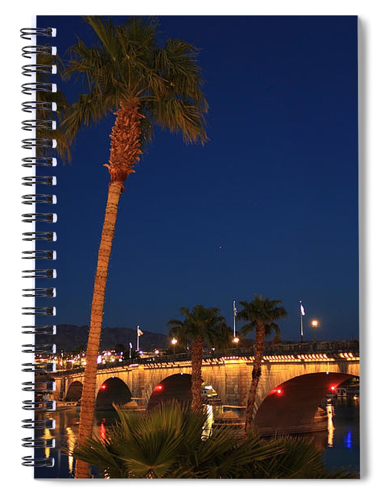 London Bridge Spiral Notebook featuring the photograph Palms At London Bridge by James Eddy
