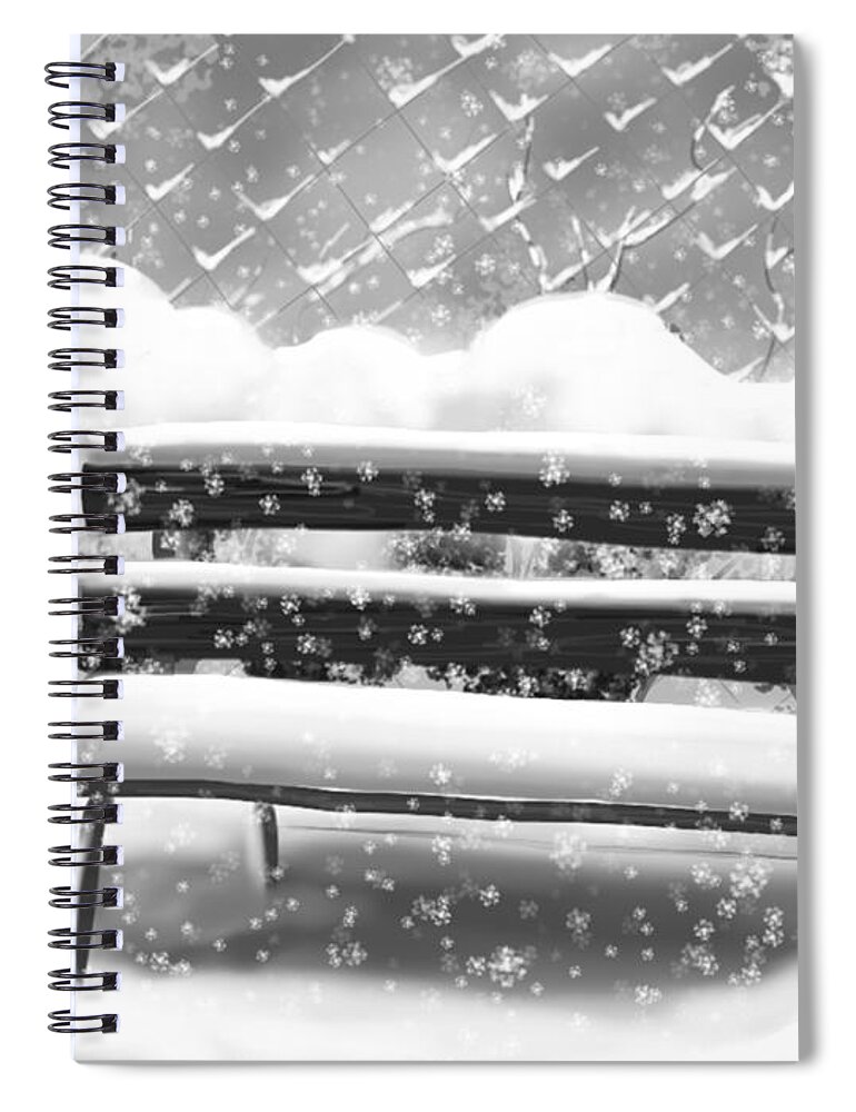 Ipad Spiral Notebook featuring the painting Panchina by Veronica Minozzi