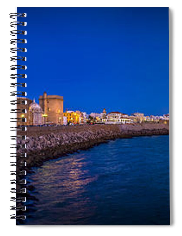 Andalucia Spiral Notebook featuring the photograph Panorama Of Cadiz From Campo Del Sur Spain by Pablo Avanzini