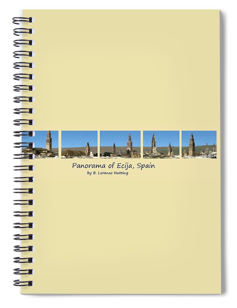Ecija Spiral Notebook featuring the painting Panorama of Ecija Spain by Bruce Nutting