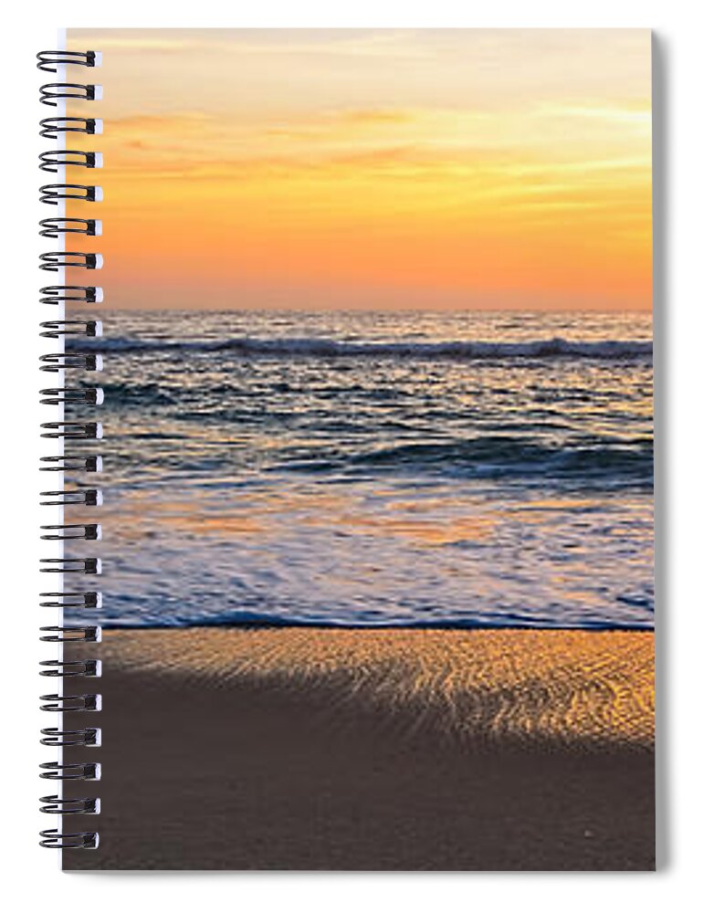 Photography Spiral Notebook featuring the photograph Panoramic Pacific Sunrise by Kaye Menner by Kaye Menner