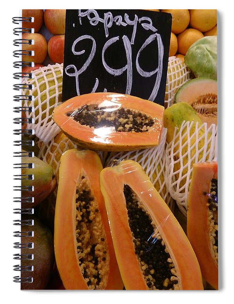 Papayas Spiral Notebook featuring the photograph Papayas by Moshe Harboun