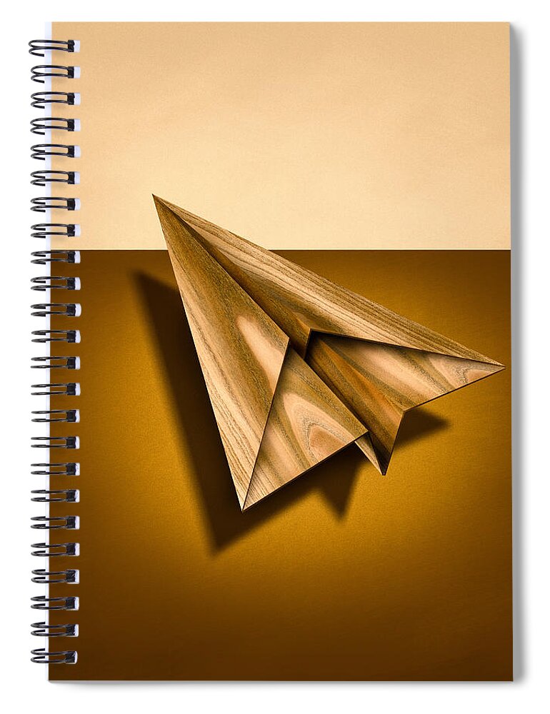 Aircraft Spiral Notebook featuring the photograph Paper Airplanes of Wood 1 by YoPedro