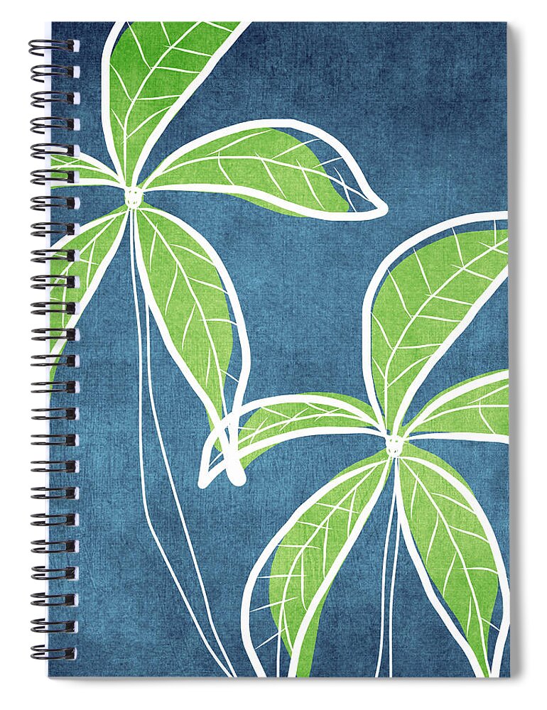 Palm Trees Spiral Notebook featuring the painting Paradise Palm Trees by Linda Woods