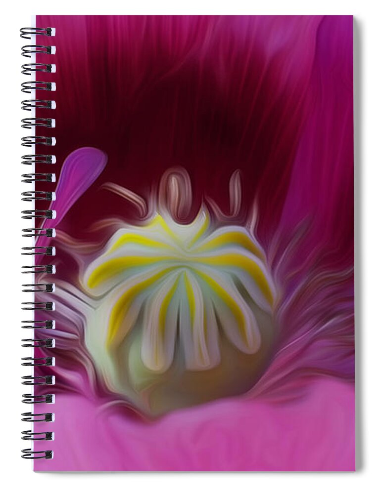 Hot Pink Spiral Notebook featuring the digital art Paradiso by Vincent Franco