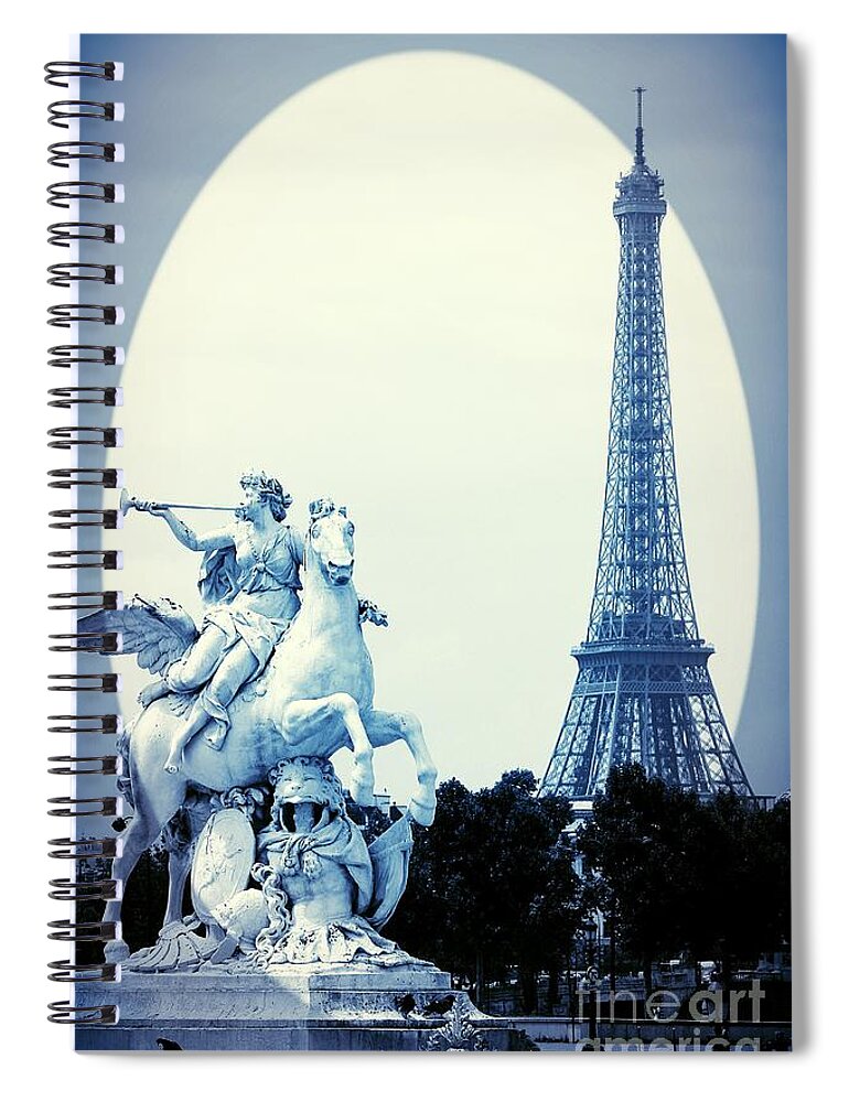Paris Spiral Notebook featuring the photograph Paris Blues by Carol Groenen