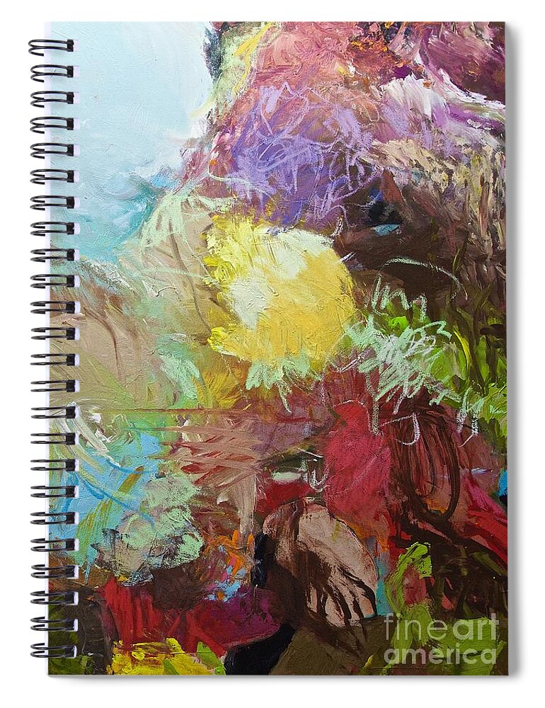 Abstract Spiral Notebook featuring the painting Paris Remember 2 by Allan P Friedlander