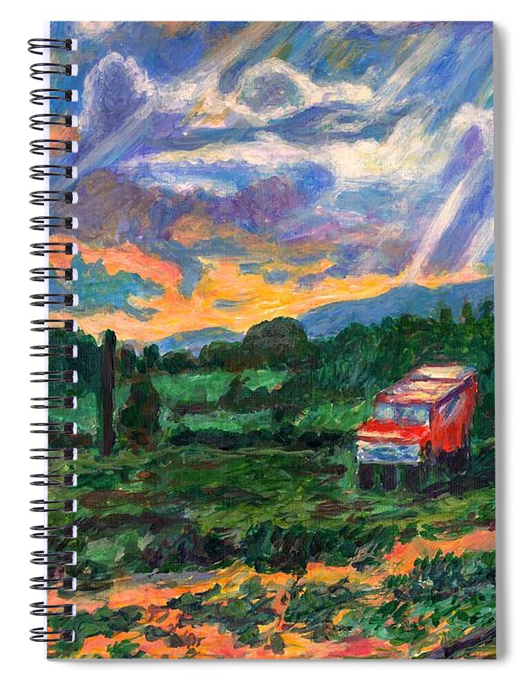 Kendall Kessler Spiral Notebook featuring the painting Park in Floyd by Kendall Kessler