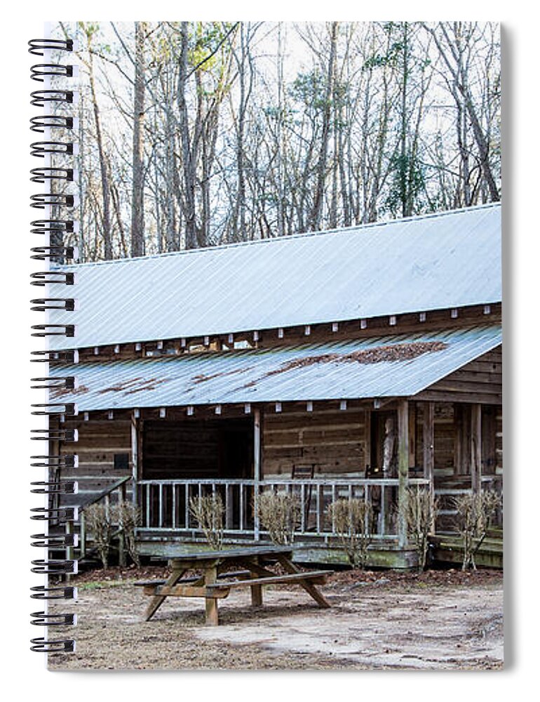 Log Spiral Notebook featuring the photograph Park Ranger Cabin by Charles Hite