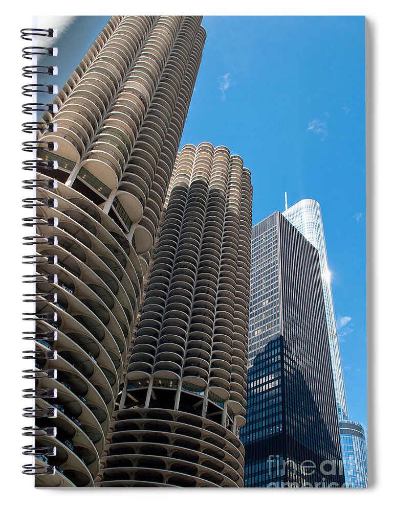 Parking Towers Spiral Notebook featuring the photograph Parking Towers in Chicago by Dejan Jovanovic