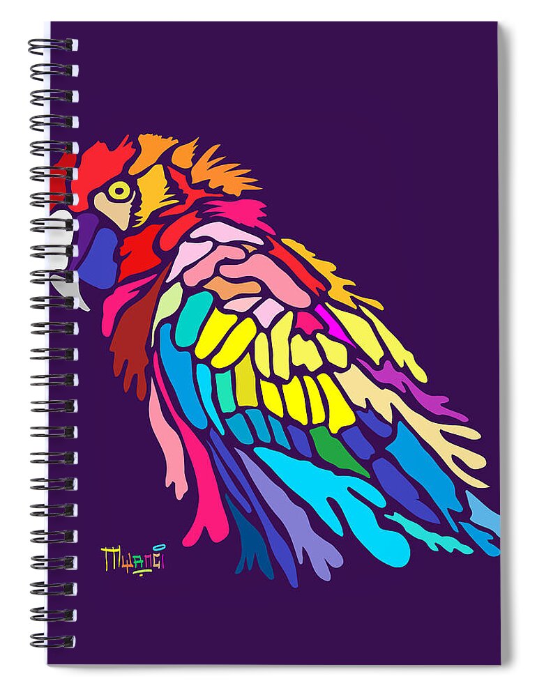 Bird Spiral Notebook featuring the digital art Parrot beauty by Anthony Mwangi