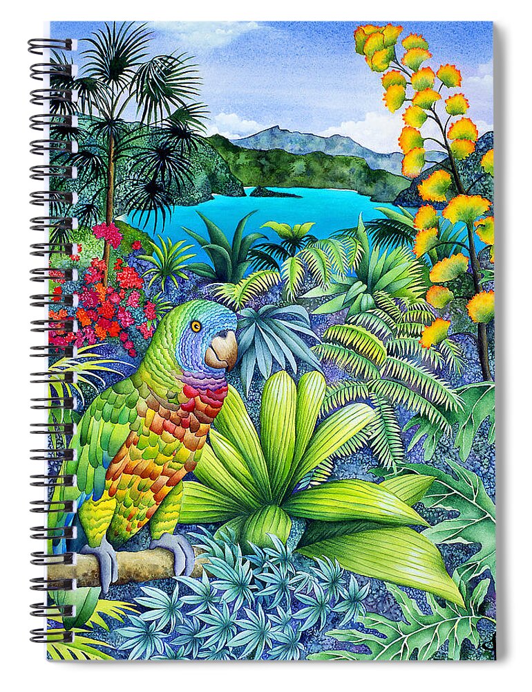 Animal Spiral Notebook featuring the photograph Parrot Fashion by MGL Meiklejohn Graphics Licensing