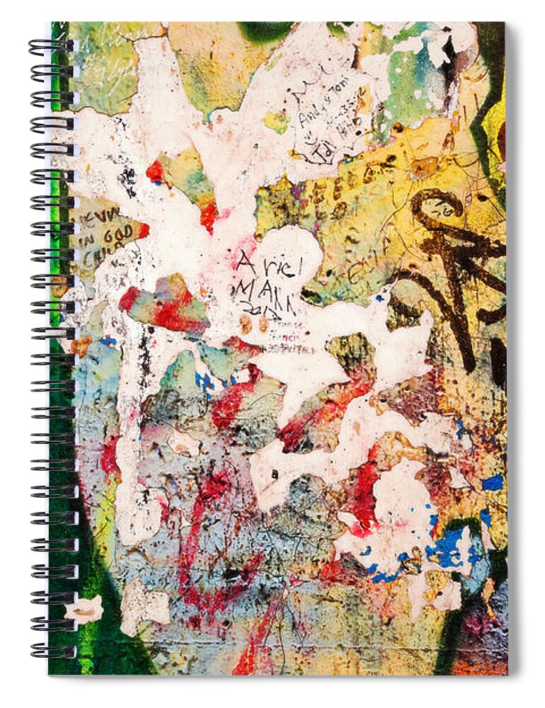 Berlin Spiral Notebook featuring the photograph Part of Berlin Wall with graffiti by Michal Bednarek