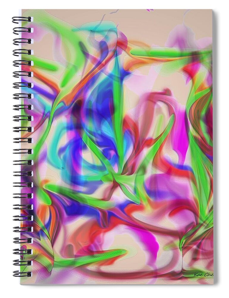 Abstract Design Spiral Notebook featuring the digital art Party Time by Kae Cheatham