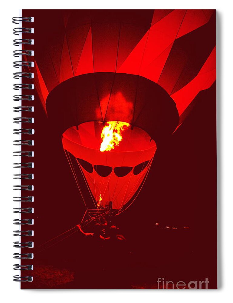 Hot Air Balloon Spiral Notebook featuring the painting Passion's Flame by Nancy Cupp