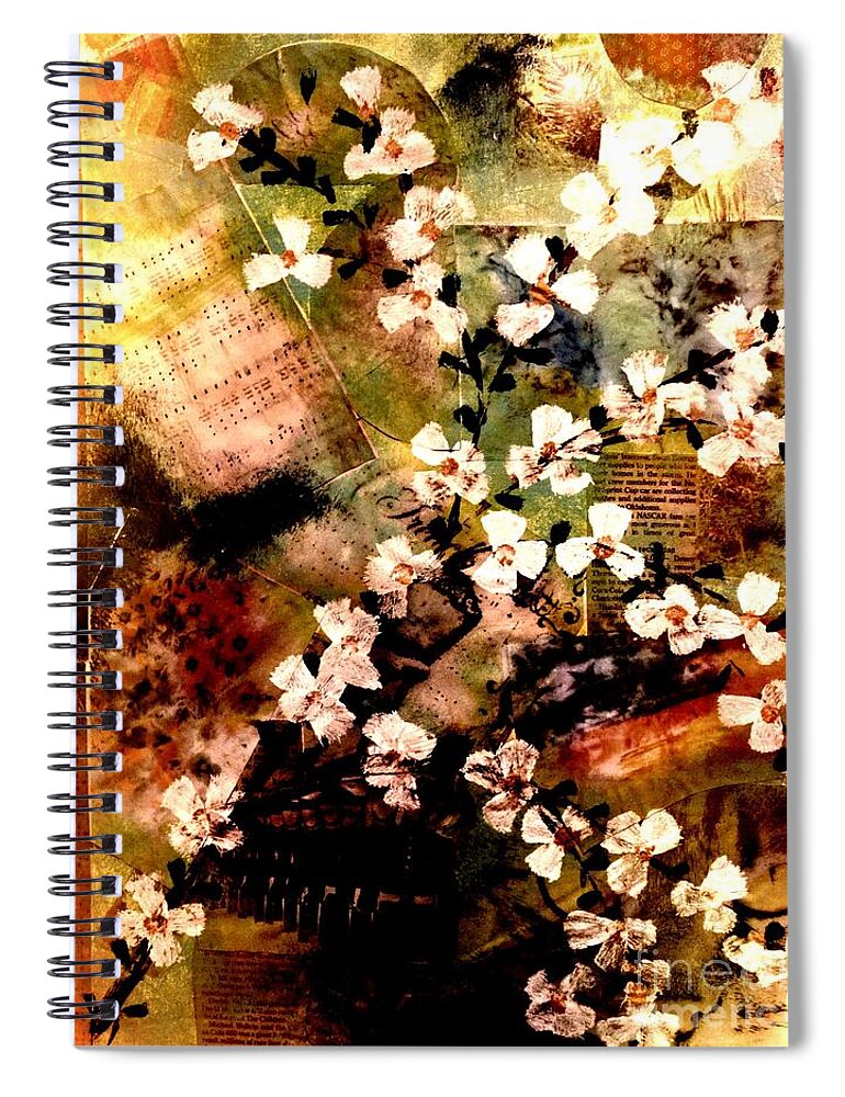 Marine Spiral Notebook featuring the mixed media Past Memories by Denise Tomasura
