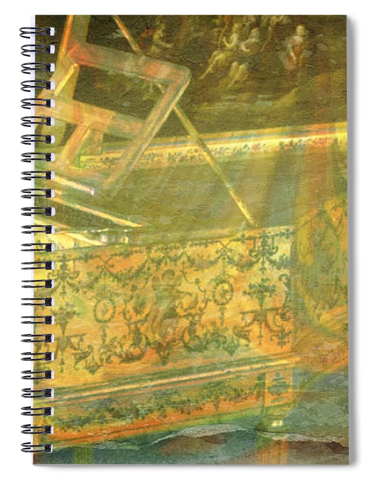 Harpsichord Spiral Notebook featuring the mixed media Past to Present by Ally White
