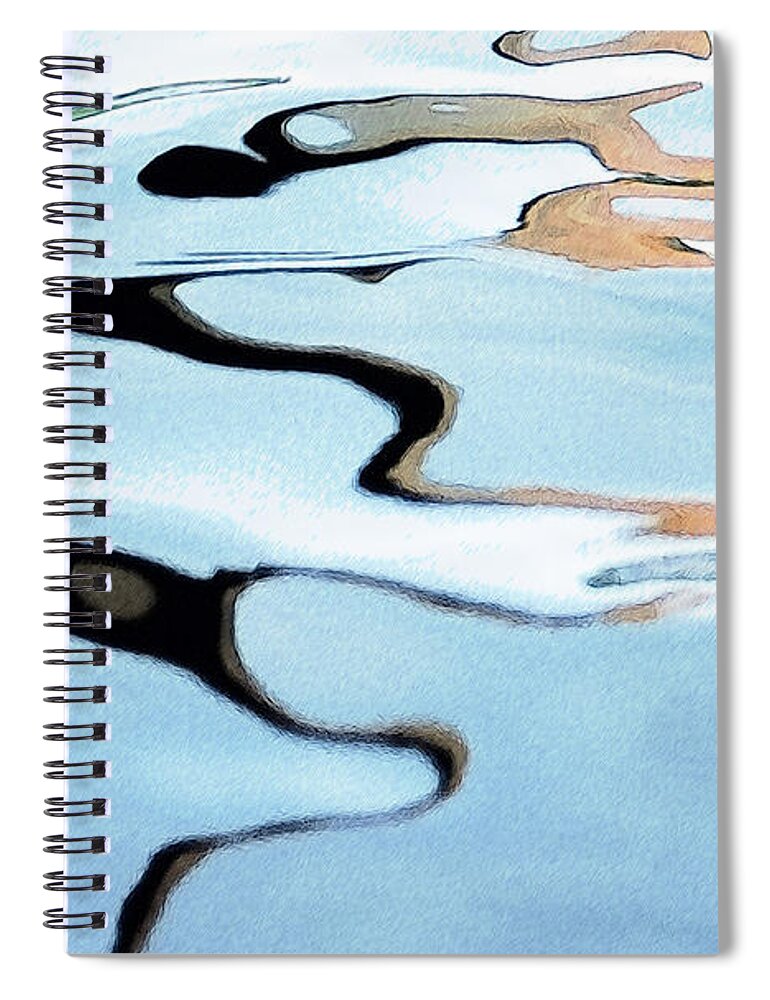 Water Spiral Notebook featuring the photograph Pastel Blue Water Reflection Abstract by Heiko Koehrer-Wagner