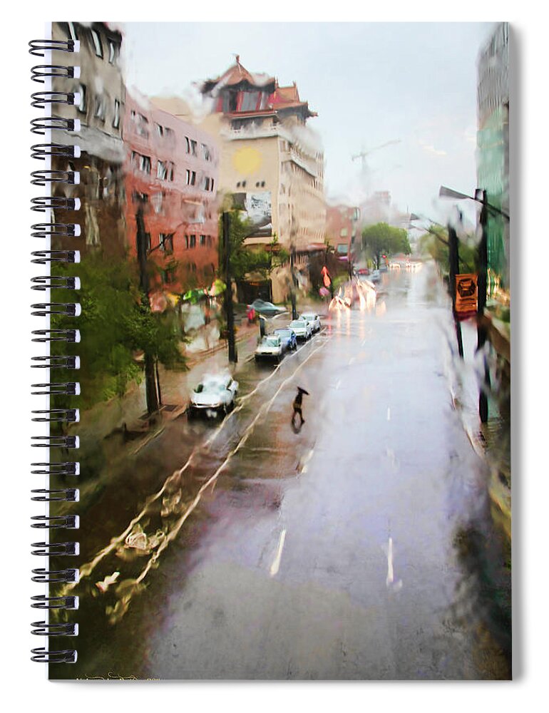 Street Spiral Notebook featuring the photograph Pastel Drizzle by Aleksander Rotner
