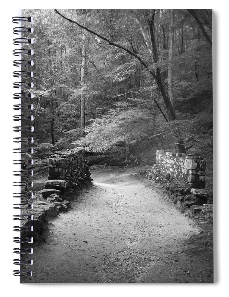 Kelly Hazel Spiral Notebook featuring the photograph Path in Black and White by Kelly Hazel