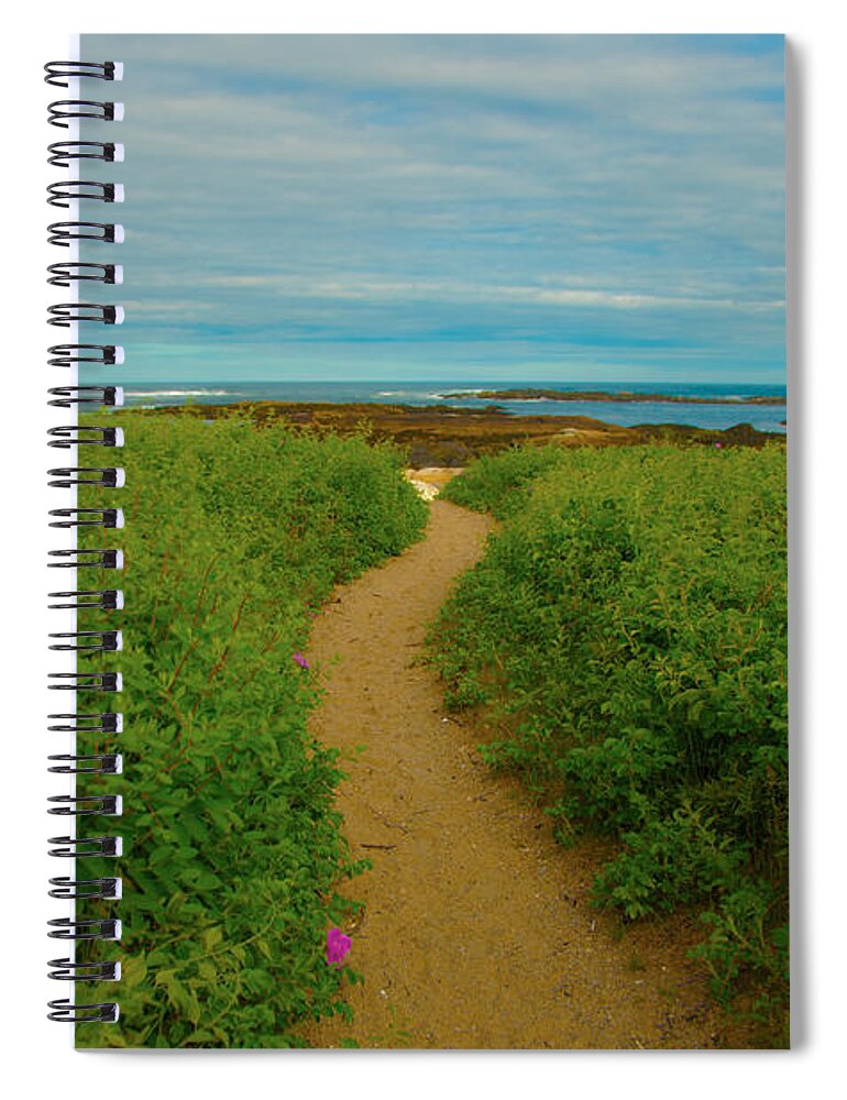Biddeford Spiral Notebook featuring the photograph Path to Blue by Brenda Jacobs