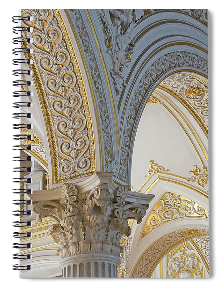 Arch Spiral Notebook featuring the photograph Pavillion Hall, The Hermitage by Izzet Keribar
