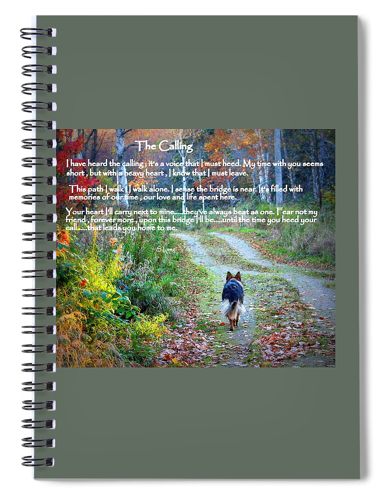 Quotes Spiral Notebook featuring the photograph Paw Prints The Calling by Sue Long
