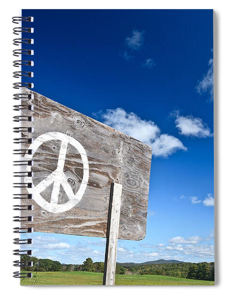Wooden Sign Spiral Notebook featuring the photograph Peace by David Smith