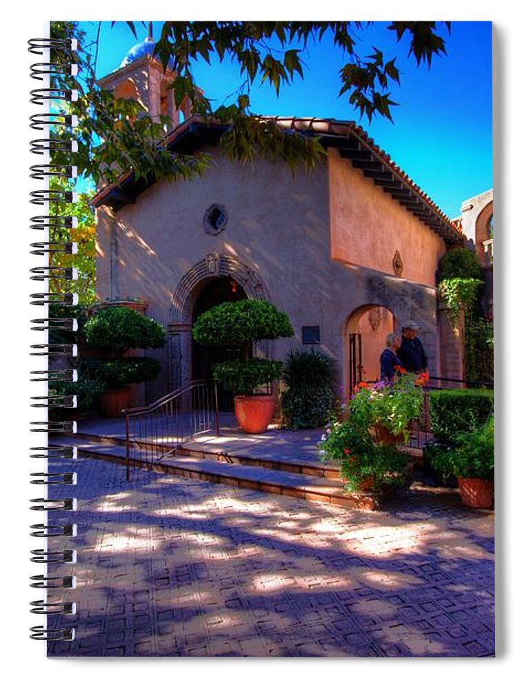 Church Spiral Notebook featuring the photograph Peaceful Plaza by Dave Files