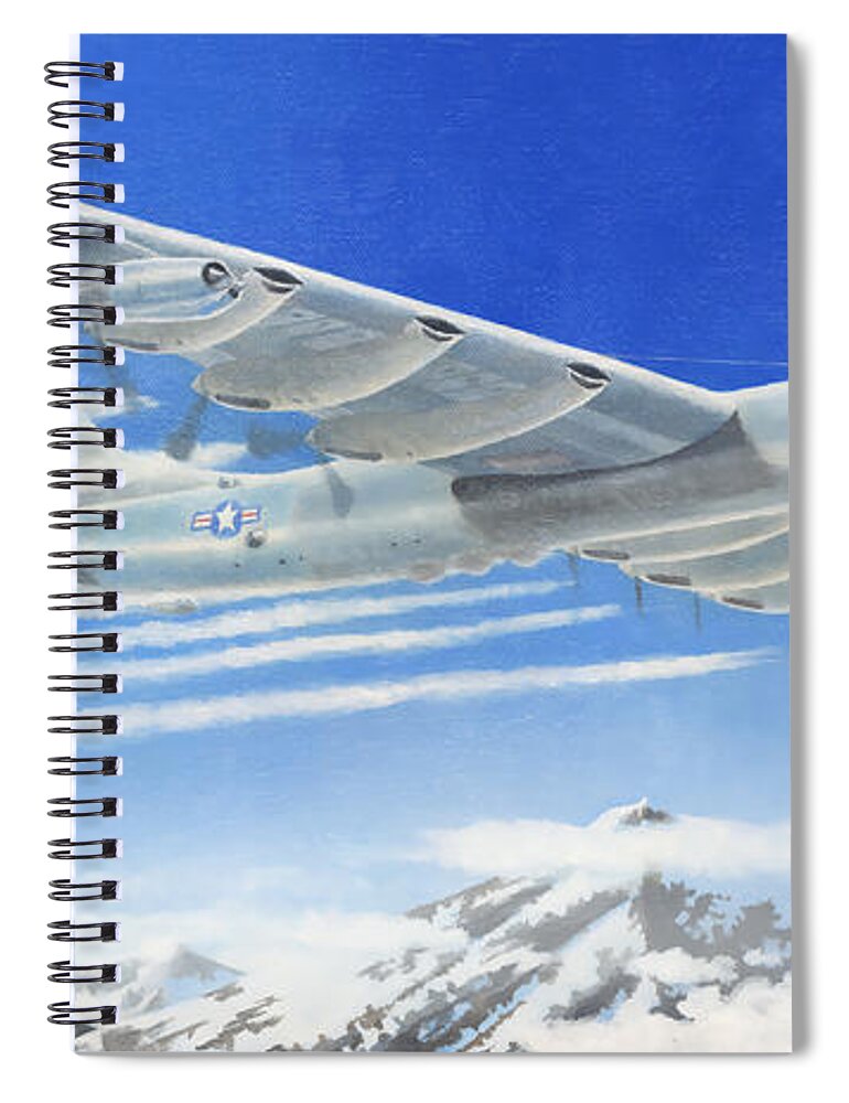 Aviation Spiral Notebook featuring the painting Peacemaker by Douglas Castleman