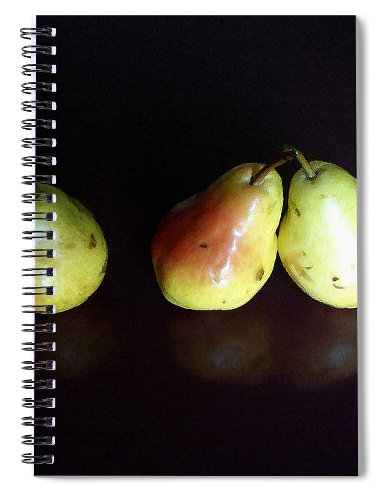 Pears Spiral Notebook featuring the digital art Pear Rorschach by Gary Olsen-Hasek