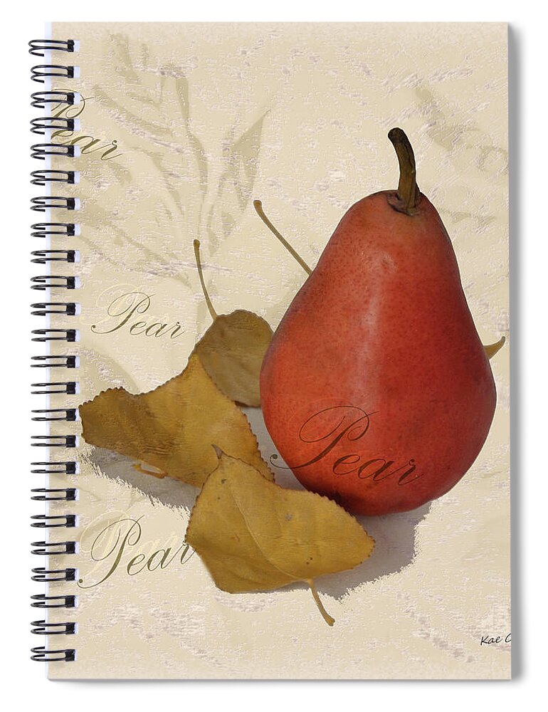 Pear Spiral Notebook featuring the digital art Pear Square by Kae Cheatham