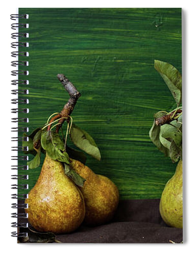 Panoramic Spiral Notebook featuring the photograph Pears by Adél Békefi