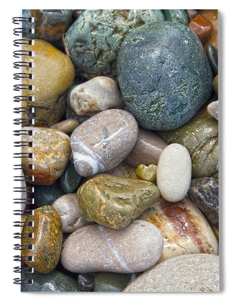 Abstract Spiral Notebook featuring the photograph Pebbles by Stelios Kleanthous