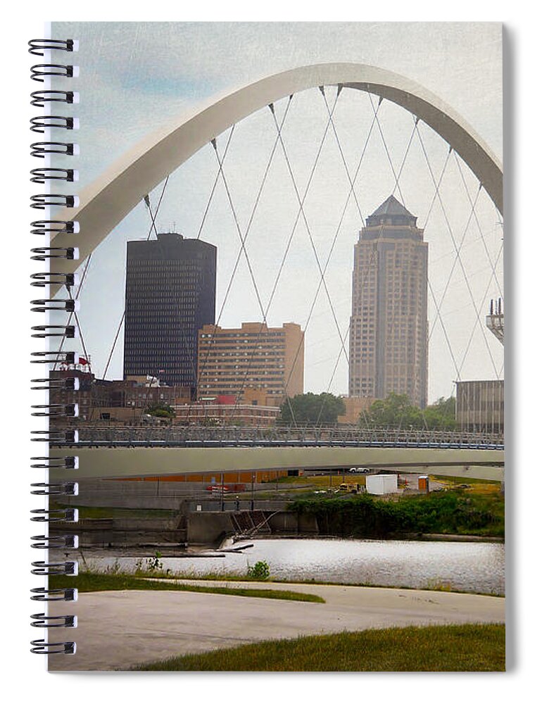 Iowa Spiral Notebook featuring the photograph Pedestrian Bridge by Judy Hall-Folde