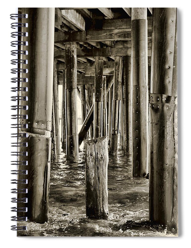Boardwalk Spiral Notebook featuring the photograph Peeking Under the Pier By Diana Sainz by Diana Raquel Sainz