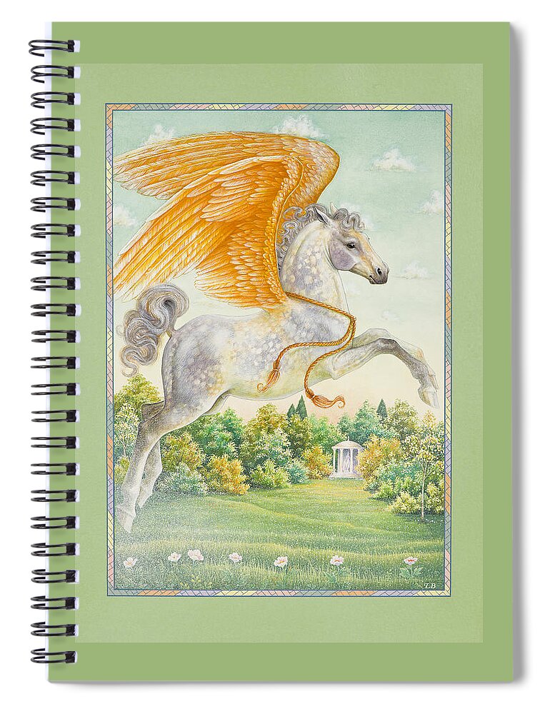 Pegasus Spiral Notebook featuring the painting Pegasus by Lynn Bywaters