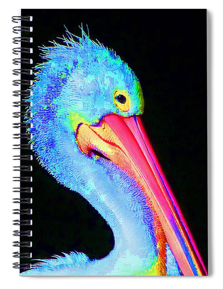 Pelican Spiral Notebook featuring the photograph Pelican Partygoer 3 by Margaret Saheed