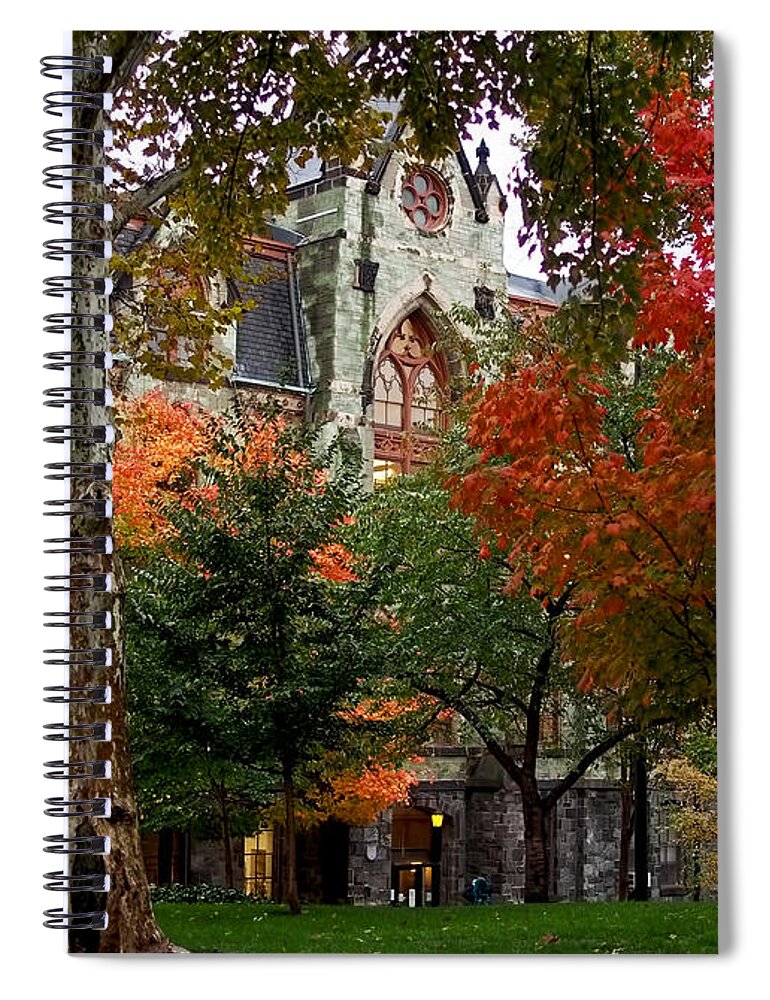 Penn Spiral Notebook featuring the photograph Penn in the Rain by Rona Black