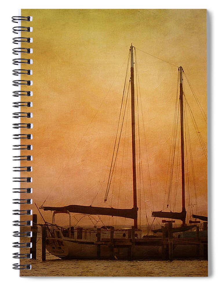 Sunset Spiral Notebook featuring the photograph Pensacola Harbor by Kim Hojnacki
