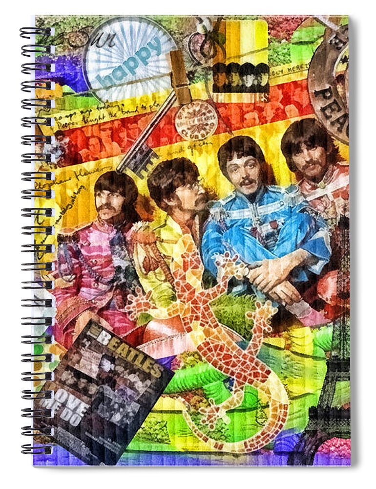 Pepperland Spiral Notebook featuring the painting Pepperland by Mo T