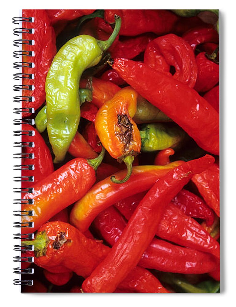 Peppers Spiral Notebook featuring the photograph Peppers At Street Market by William H. Mullins