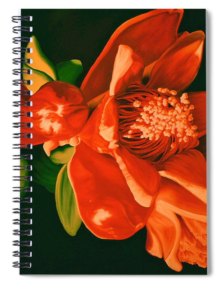 Flower Spiral Notebook featuring the painting Persephonie's Folly by Cheryl Fecht