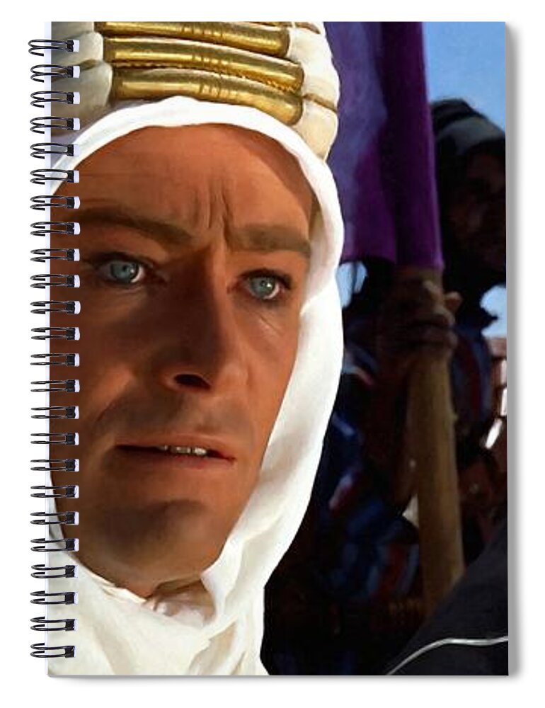 Alec Guinness Spiral Notebook featuring the digital art Peter OToole and Omar Sharif in Lawrence of Arabia by Gabriel T Toro