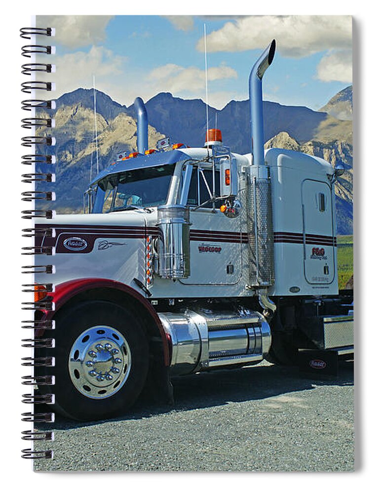 Trucks Spiral Notebook featuring the photograph Peterbilt and Banaff National Park by Randy Harris