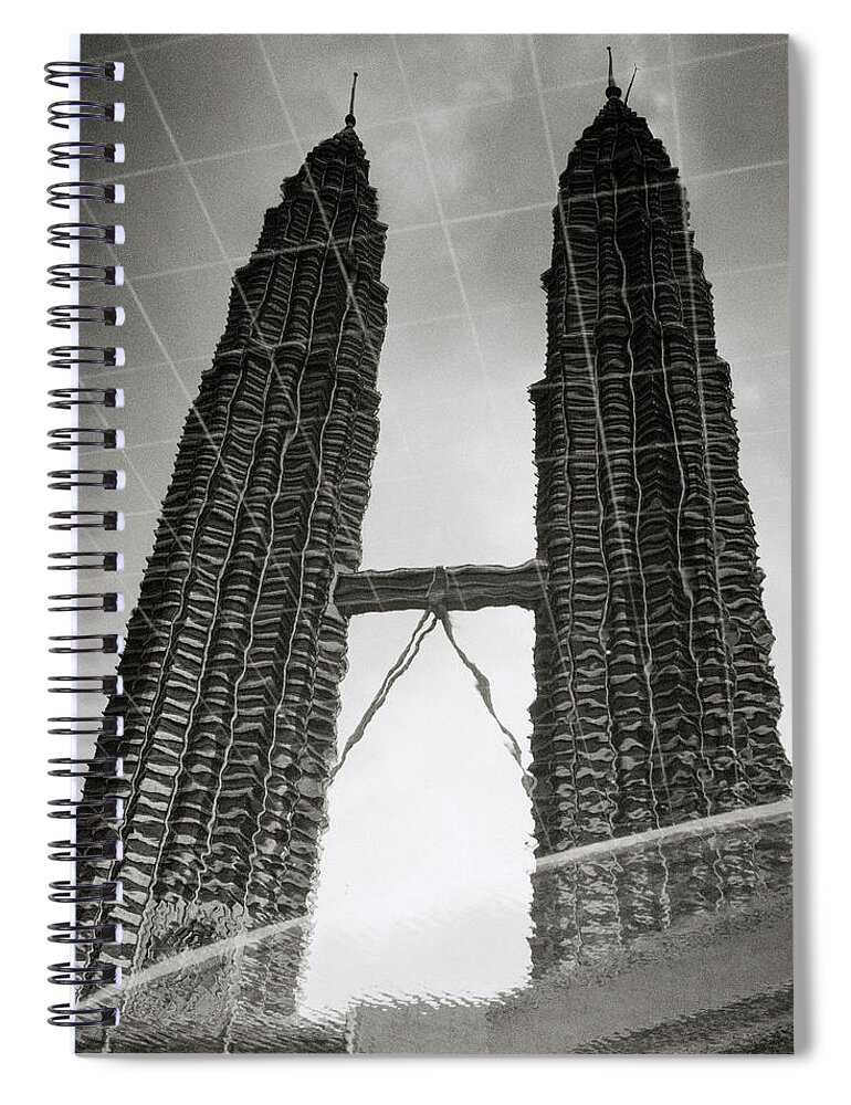 Petronas Towers Spiral Notebook featuring the photograph Petronas Towers Reflection by Shaun Higson