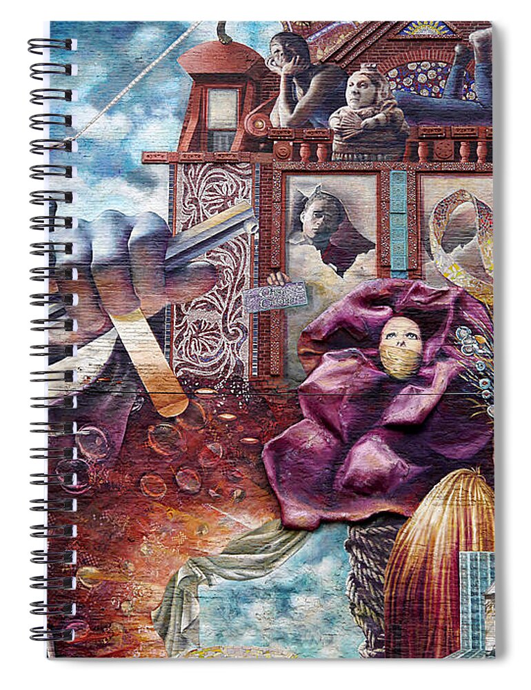 Richard Reeve Spiral Notebook featuring the photograph Philadelphia - Theater of Life Mural by Richard Reeve