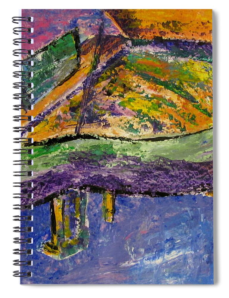 Impressionist Spiral Notebook featuring the painting Piano Purple by Anita Burgermeister