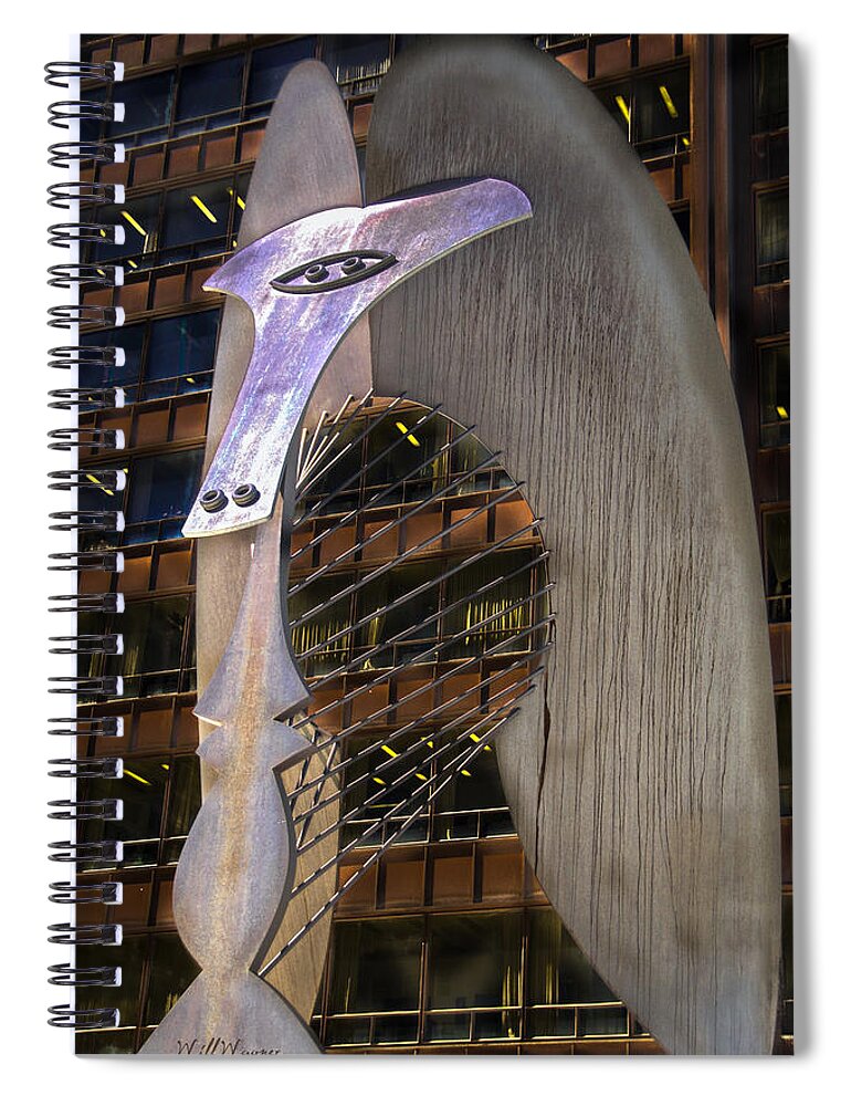 Chicago Spiral Notebook featuring the photograph Picasso by Will Wagner