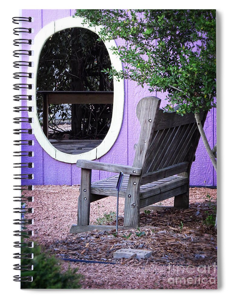 Window Spiral Notebook featuring the photograph Picture Perfect Garden Bench by Ella Kaye Dickey